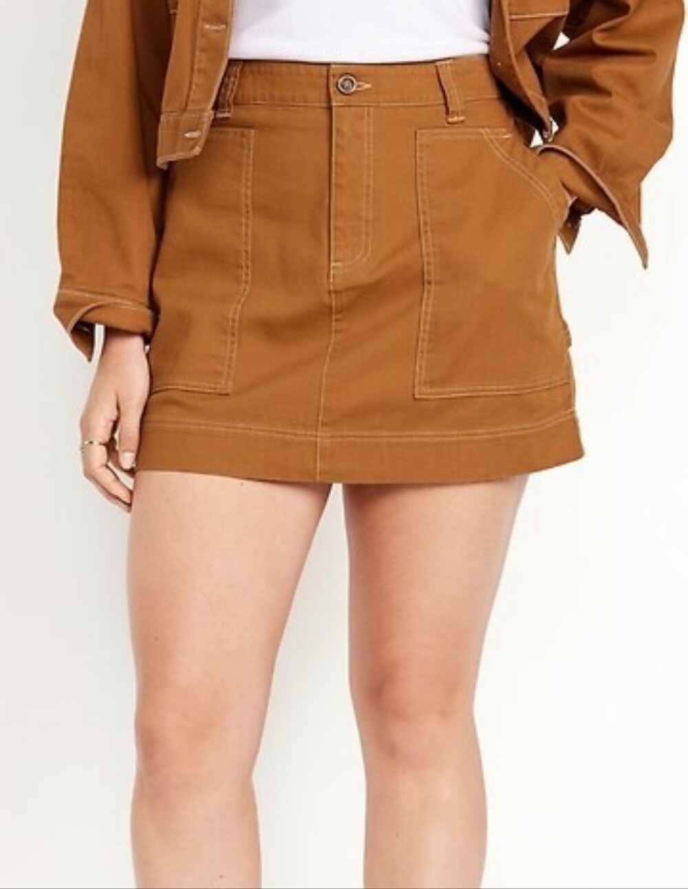 NEW Old Navy Brown Utility Cargo Mini Skirt 100% Cotton Size 14